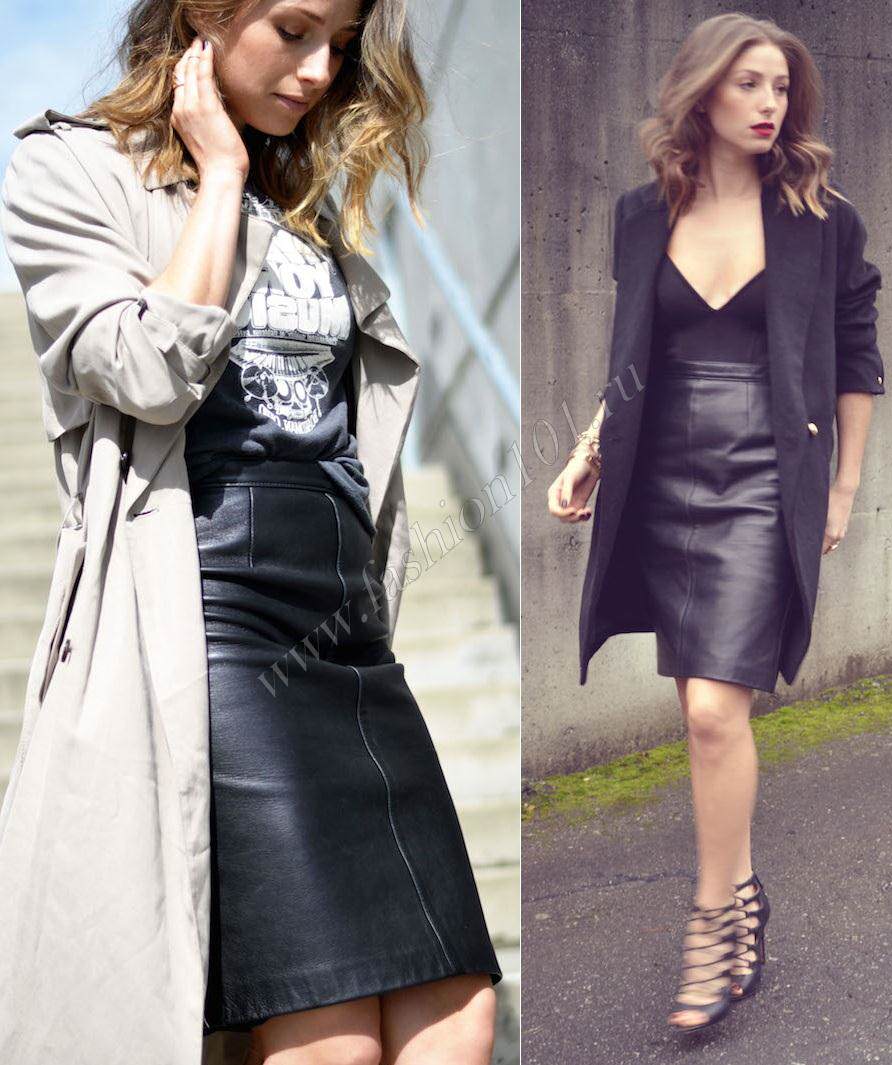 Street style: топ, пальто, юбка