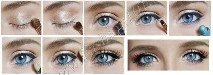 Как сделать макияж светло-голубых глаз